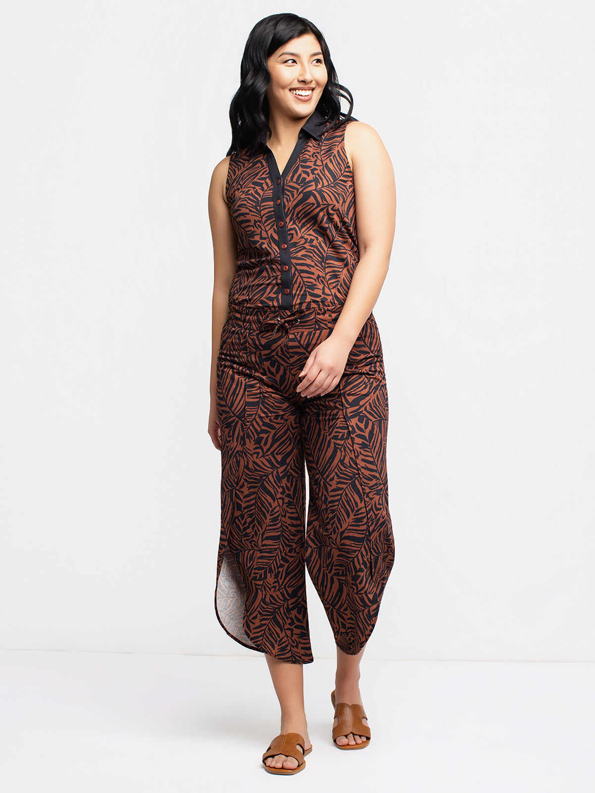 Pantalon Capri Noir avec Ceinture | TALLY WEiJL Suisse