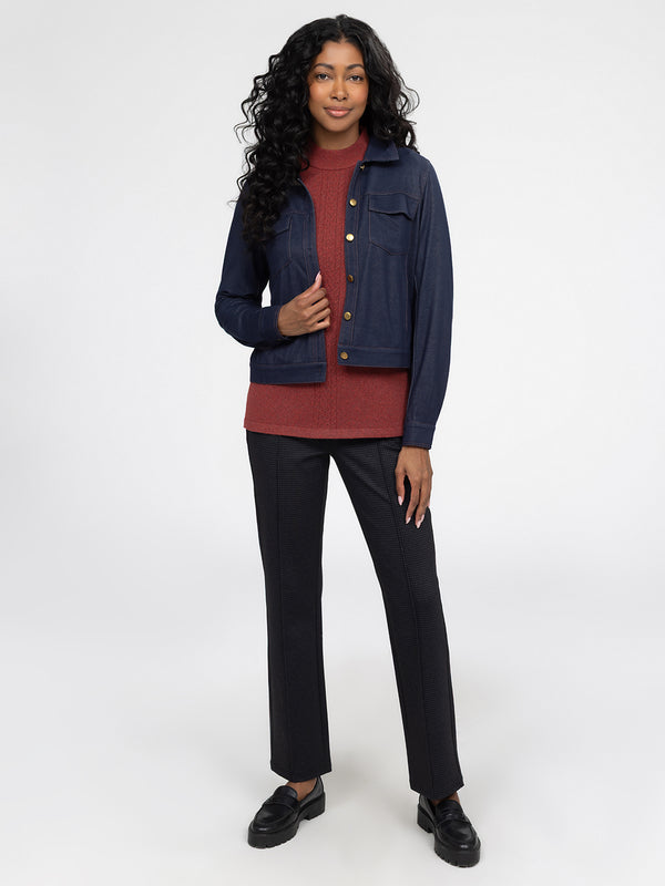 Long-sleeve semi-fitted cardigan