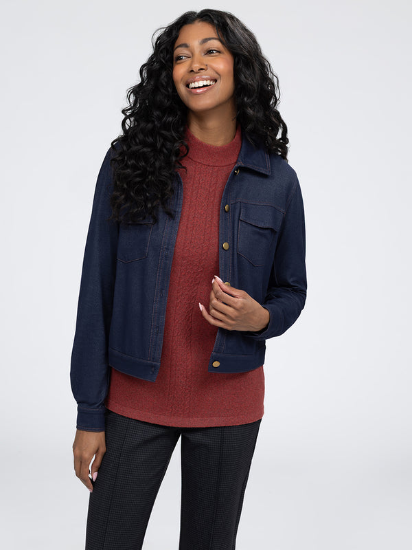 Long-sleeve semi-fitted cardigan