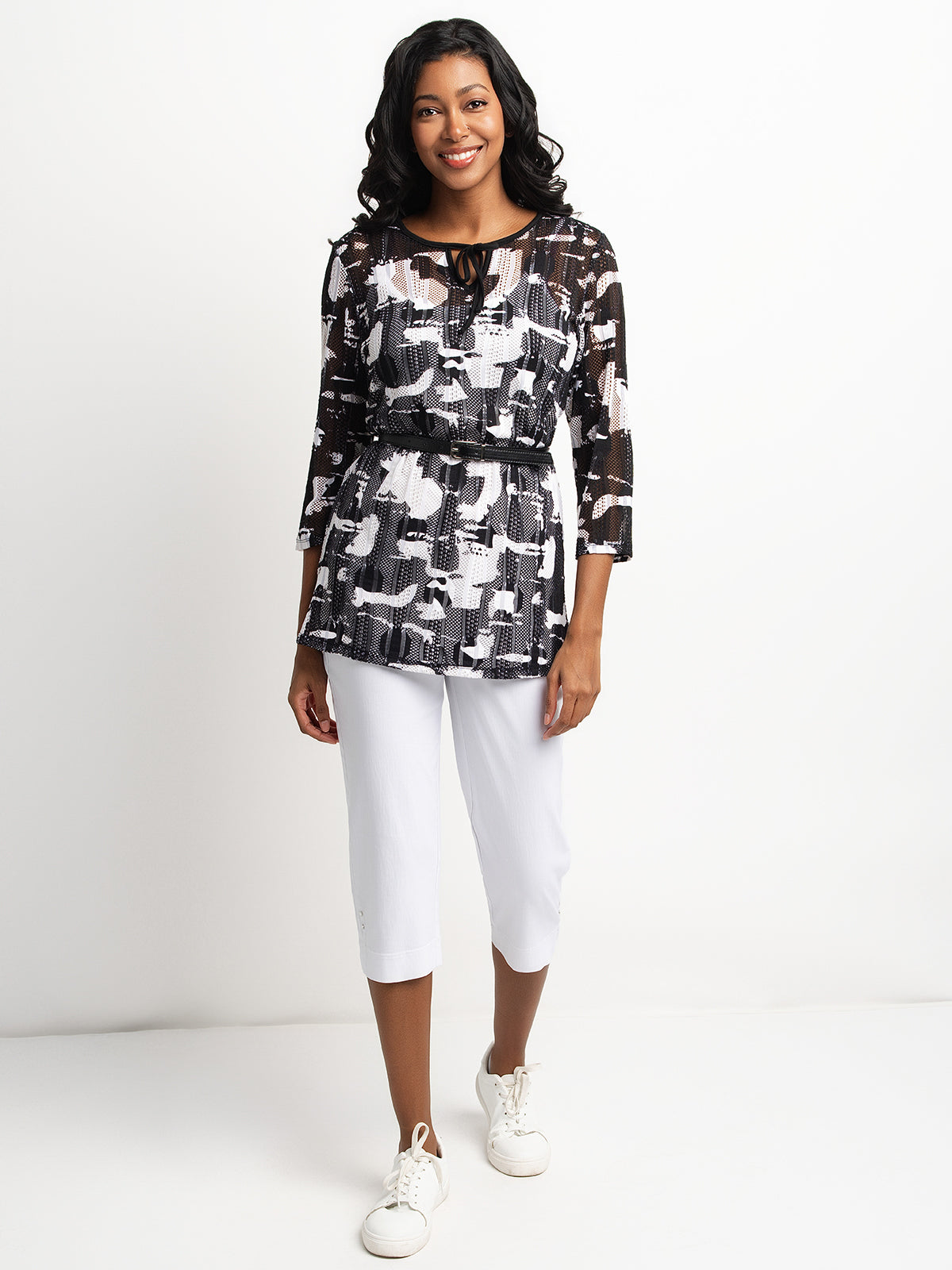 Tunique semi-ajustée à manches courtes