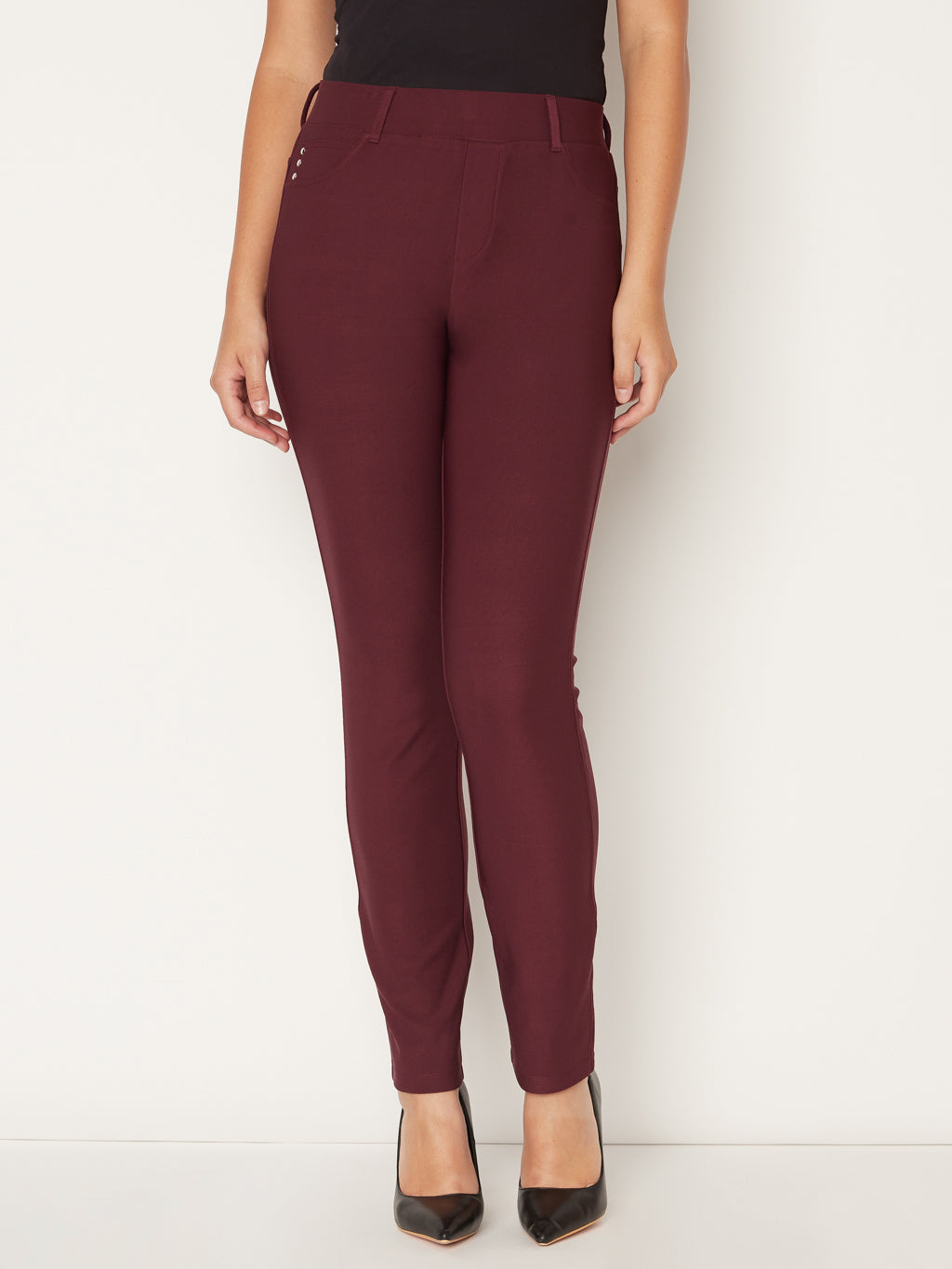 Narrow pull-on ankle pant