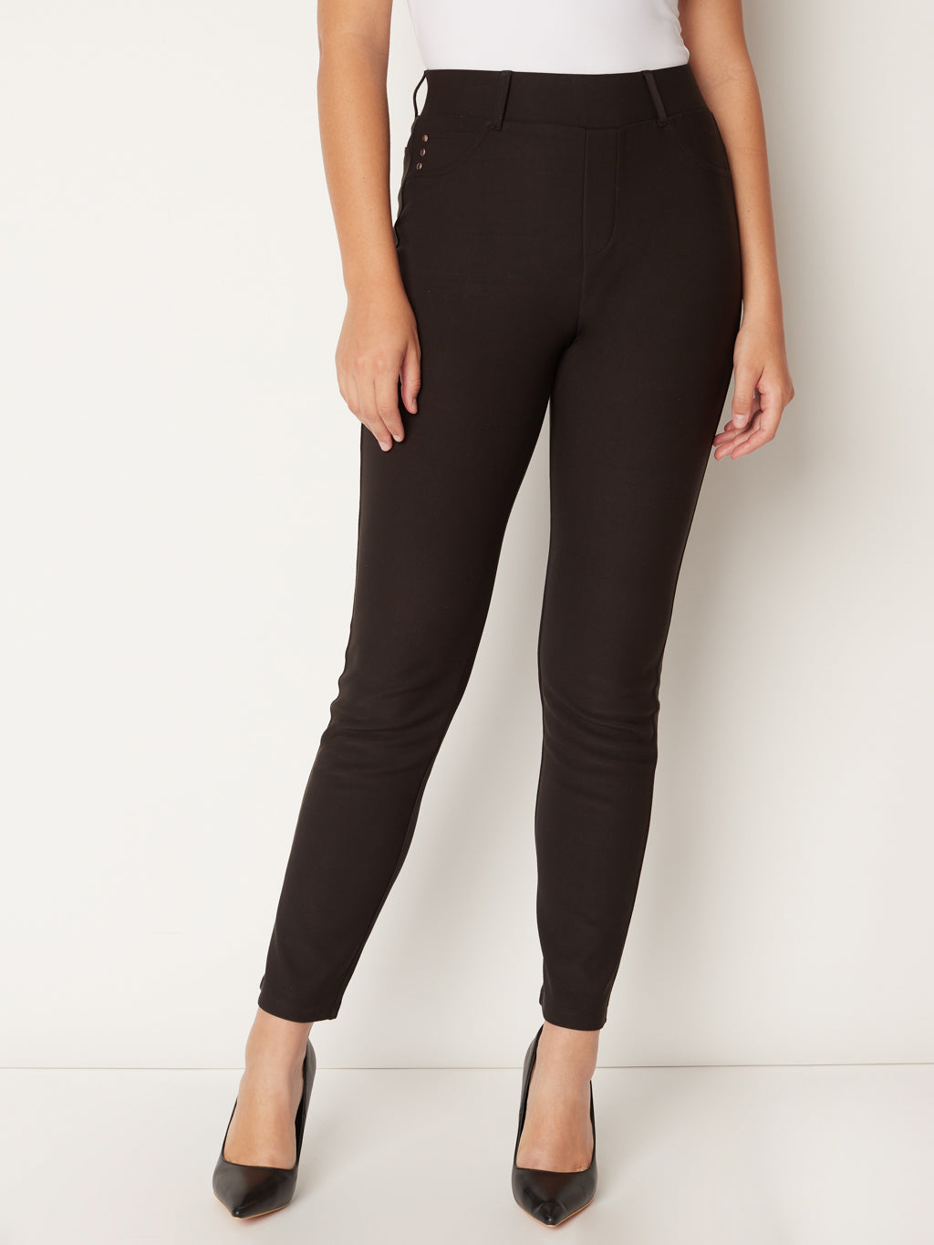 Narrow pull-on ankle pant