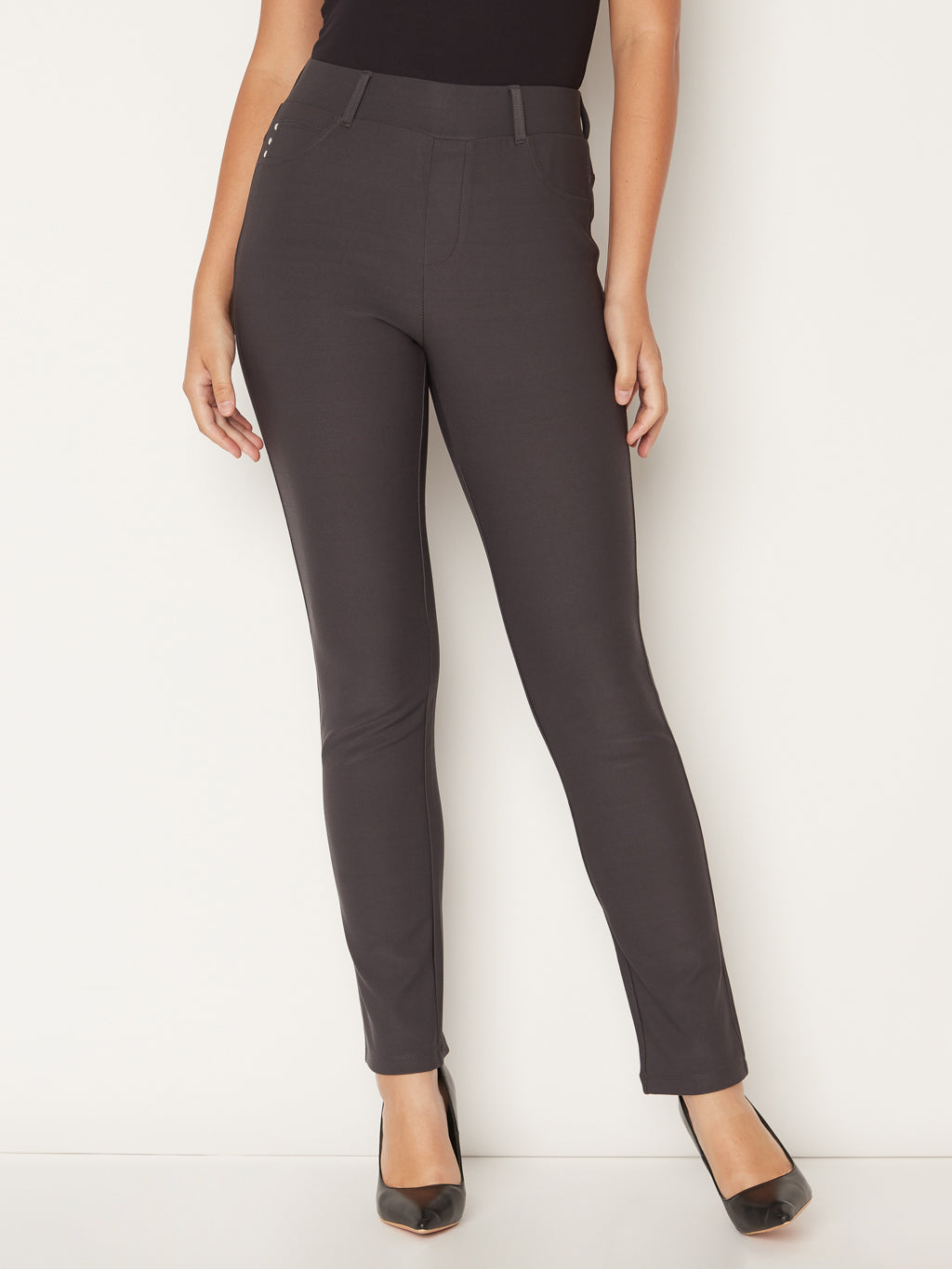 Narrow pull-on ankle pant