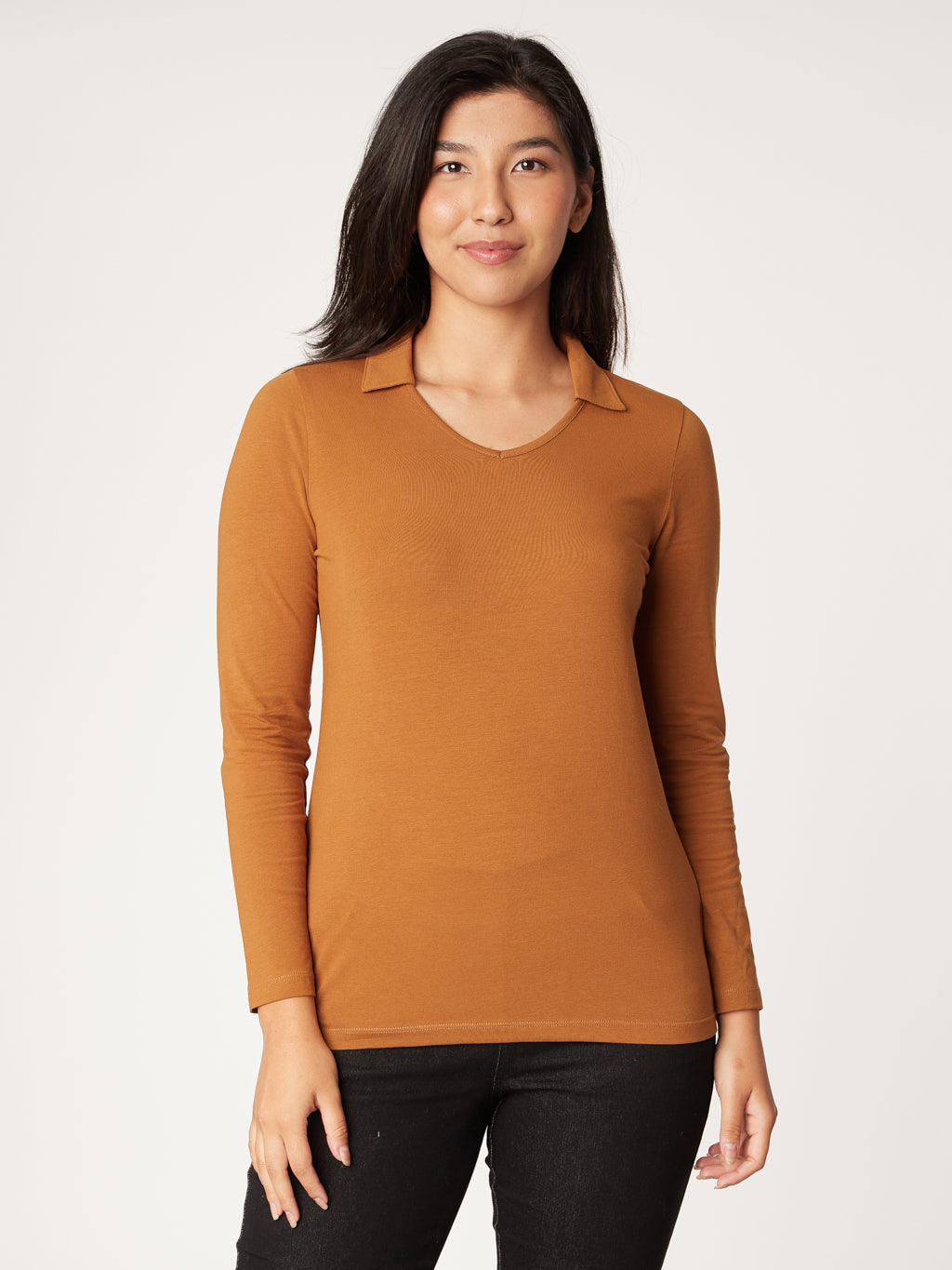 Long-sleeves fitted t-shirt