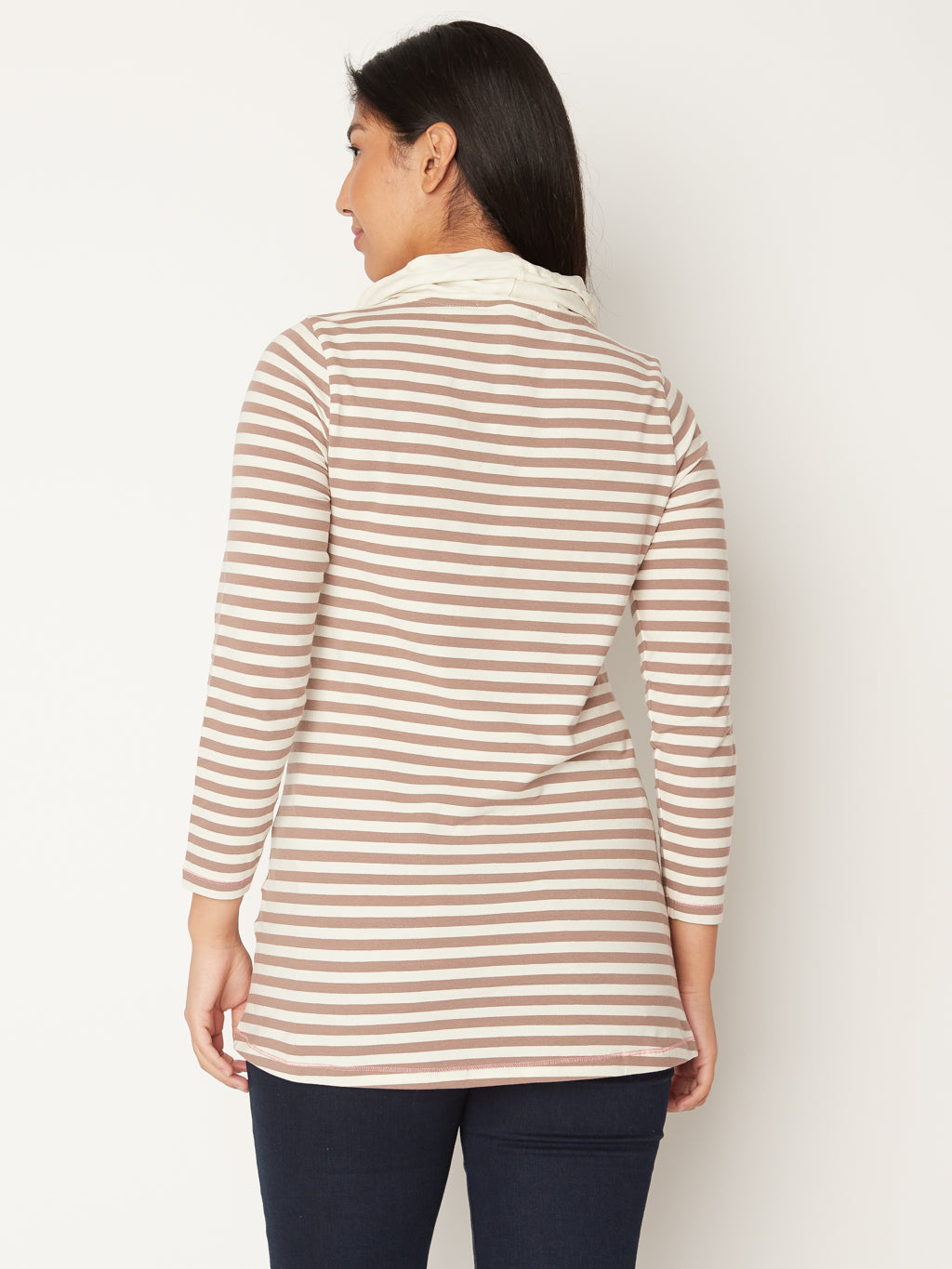 Tunique en tricot semi-ajustée à manches longues